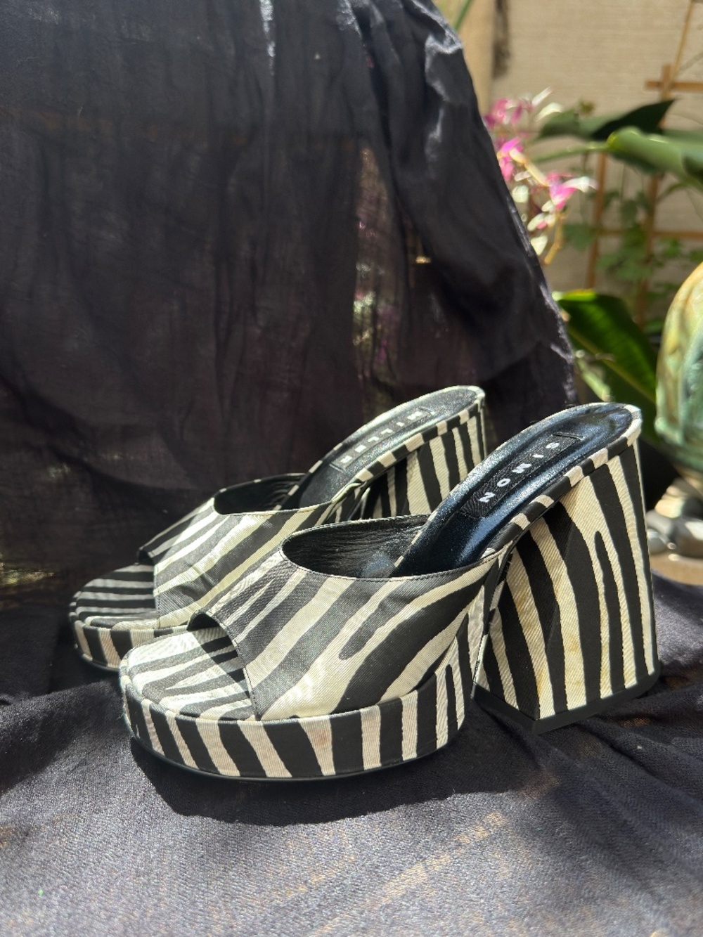 Simon Miller - chunky Zebra Platform Mule Slide - Sculpted block heel - Size 37 - Picture 11 of 12